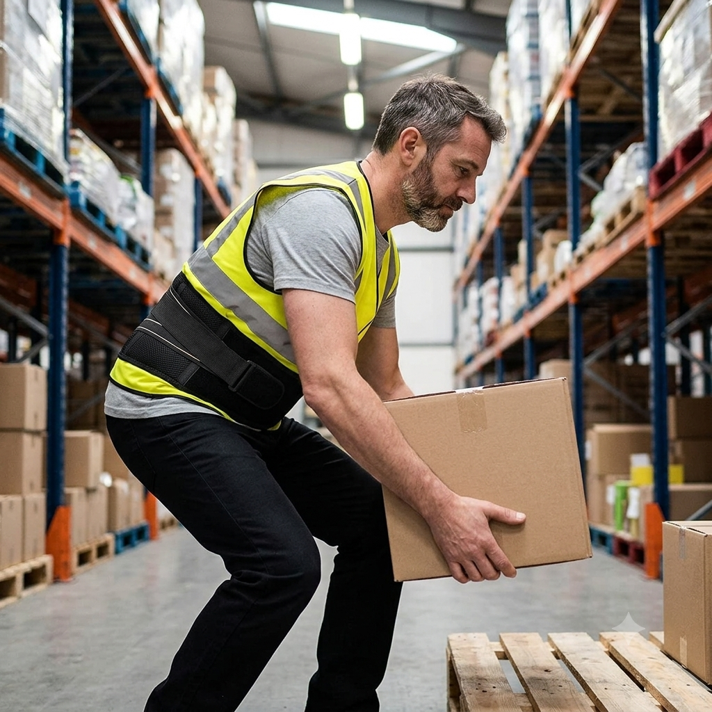Breathable Back Support Belt for Warehouse Workers & Truck Drivers